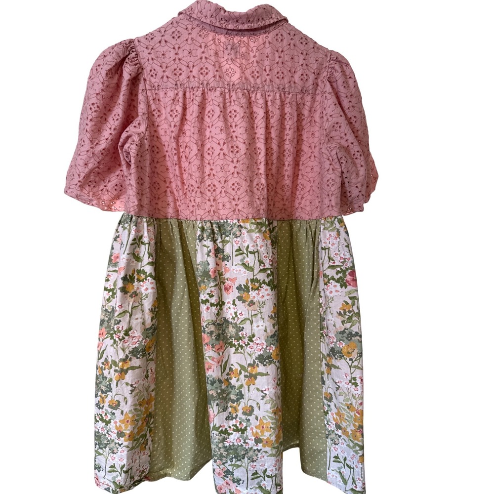 Handmade Embellished Prairie Dress XL Whimsical Cottagecore Patchwork Fairycore - Picture 3 of 8